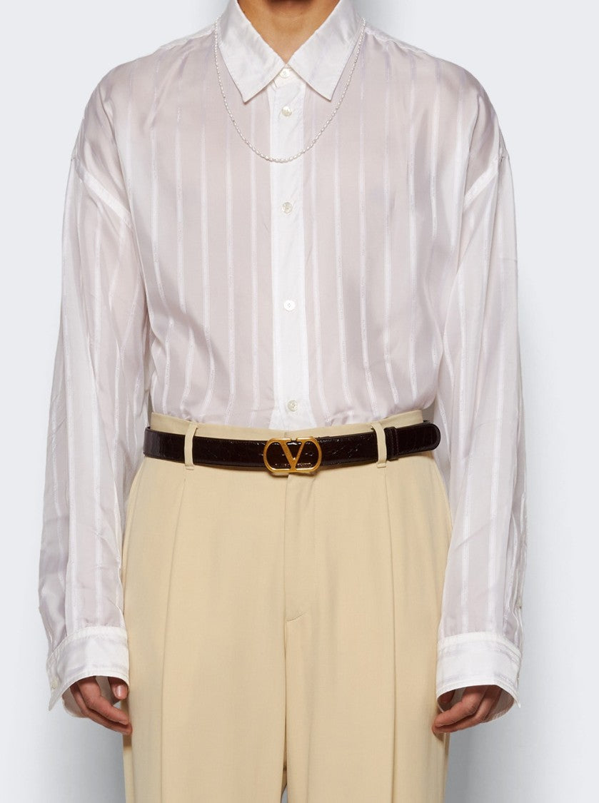 Valentino Garavani V Logo Belt - Dark Aubergine