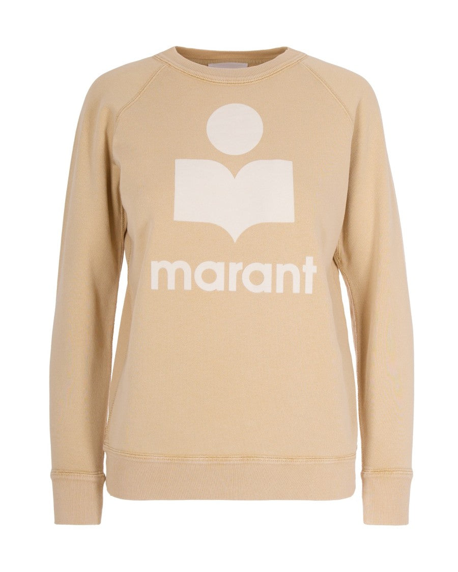 Isabel Marant Étoile Light Ochre Cotton Sweatshirt With Flocked Logo
