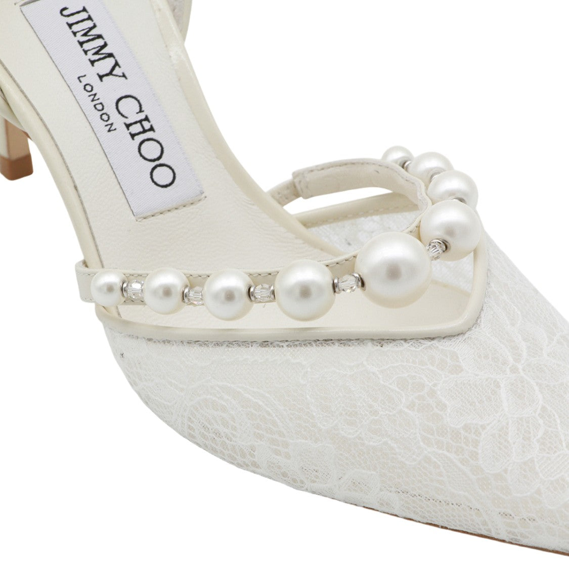 Jimmy Choo Pointed Toe D'orsay Heels With Faux Pearl Detailing