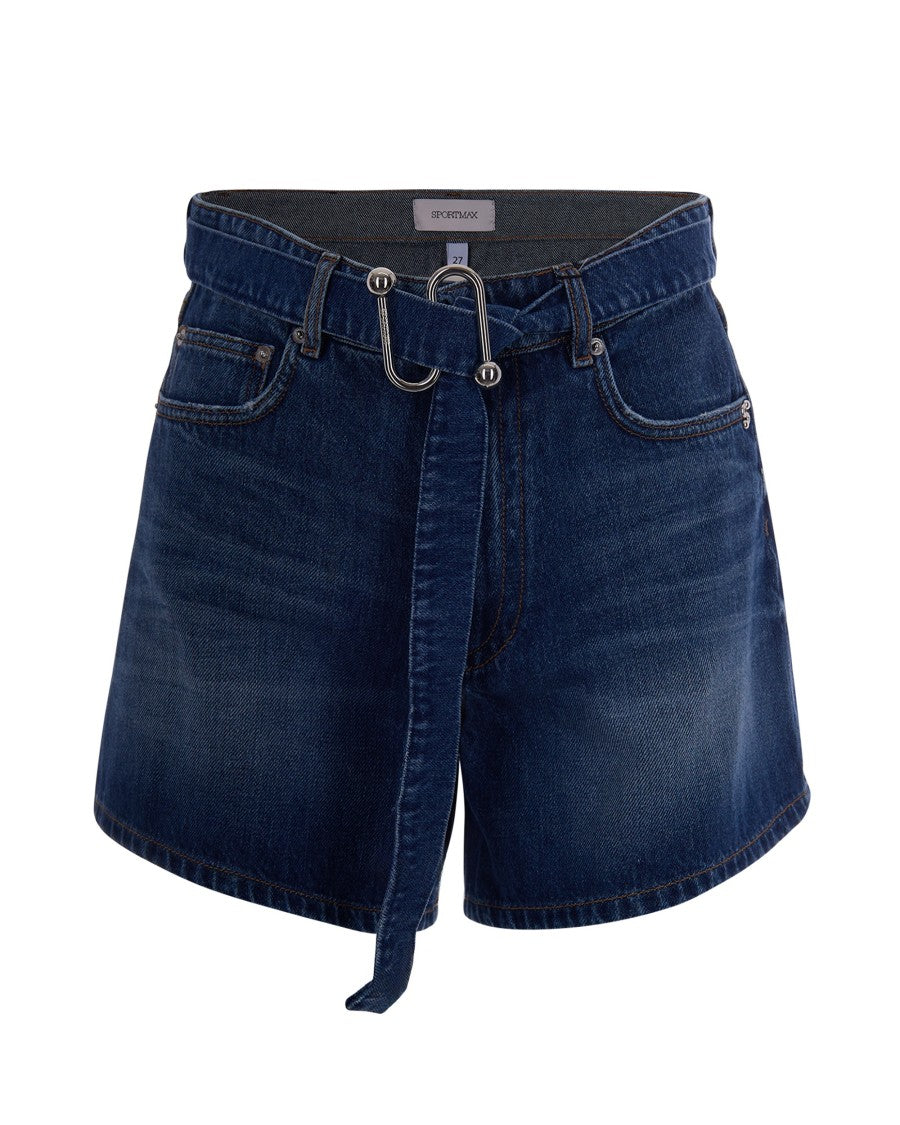 Sportmax Midnight Blue Denim Shorts