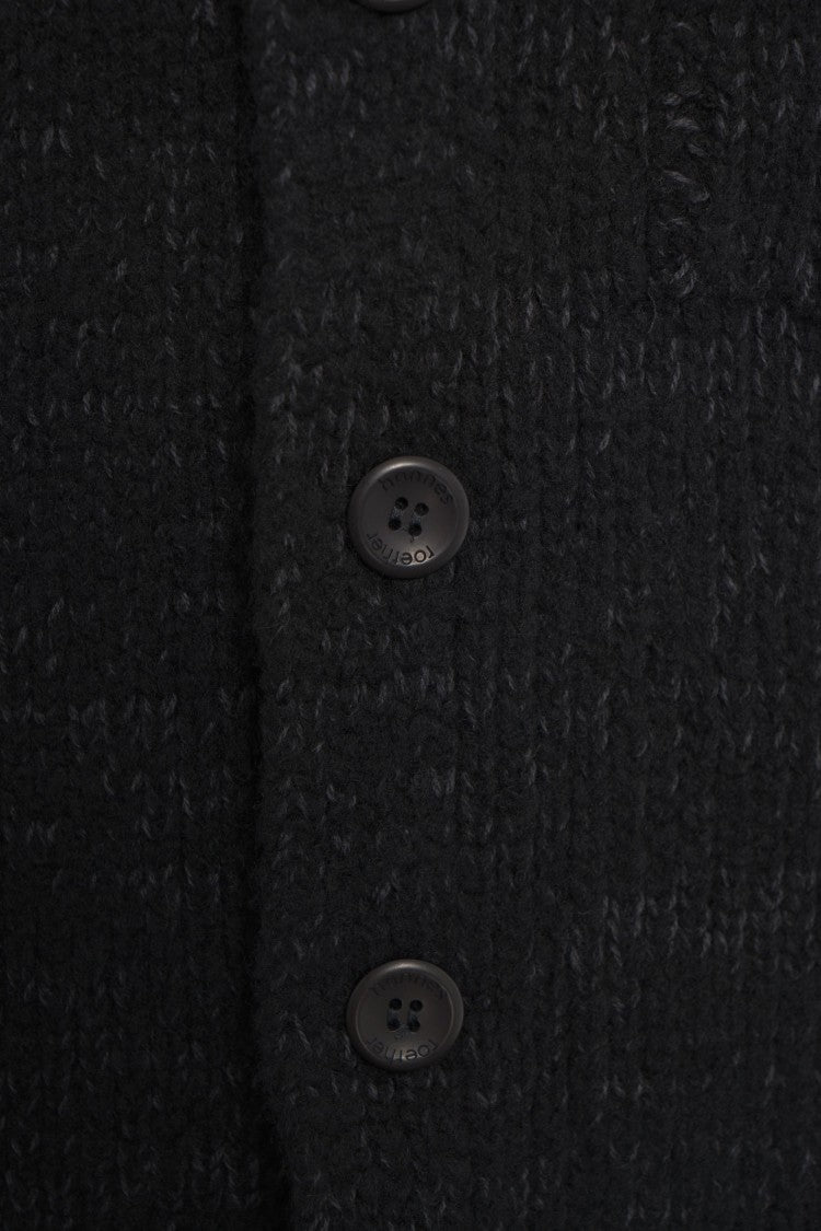 Hannes Roether Ribbed Knit Cardigan With High Collar