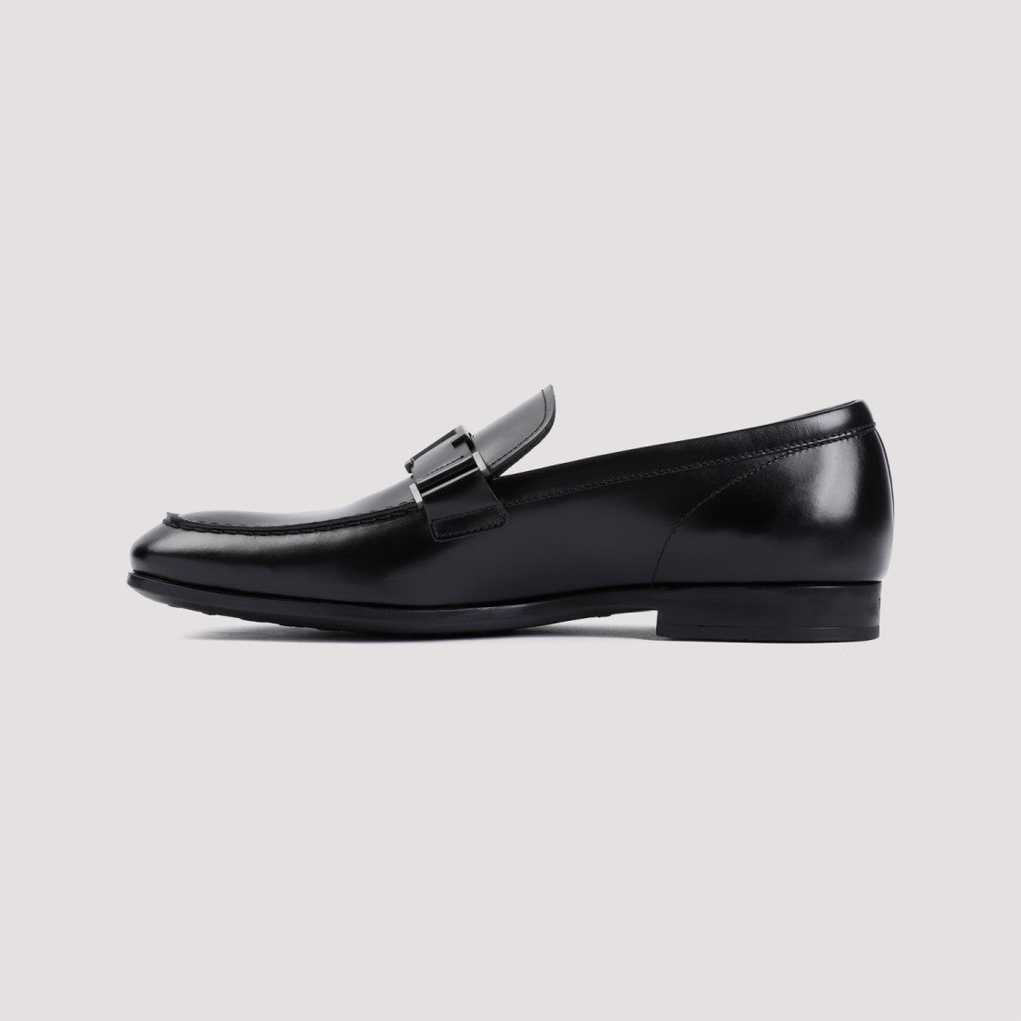 Tod's Black Polished Leather Loafers