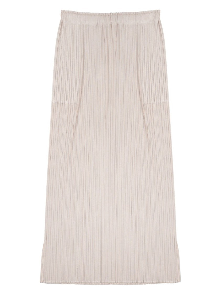 Pleats Please Issey Miyake Midi-Length Pleated Skirt With Elastic Waistband