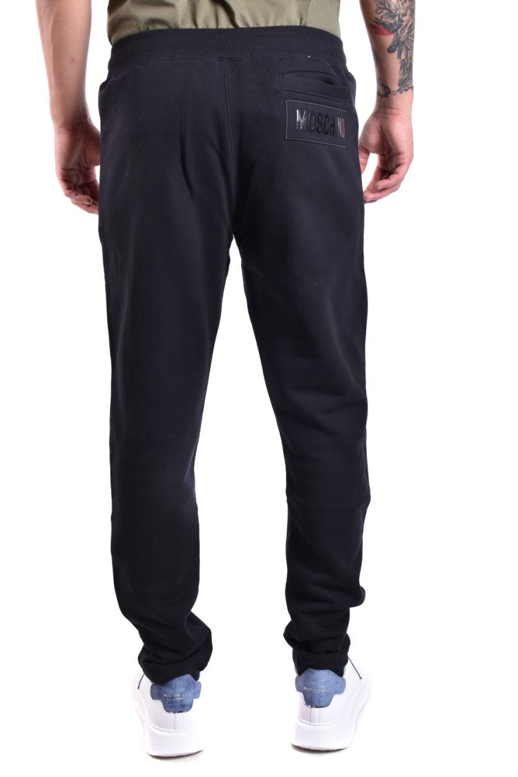 Moschino Tapered Black Trousers With Elastic Waistband