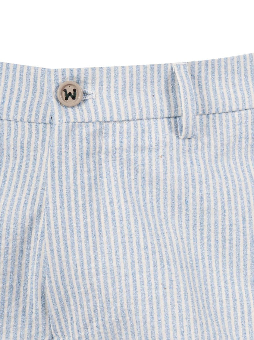 Berwich Blue Striped Button Closure Shorts