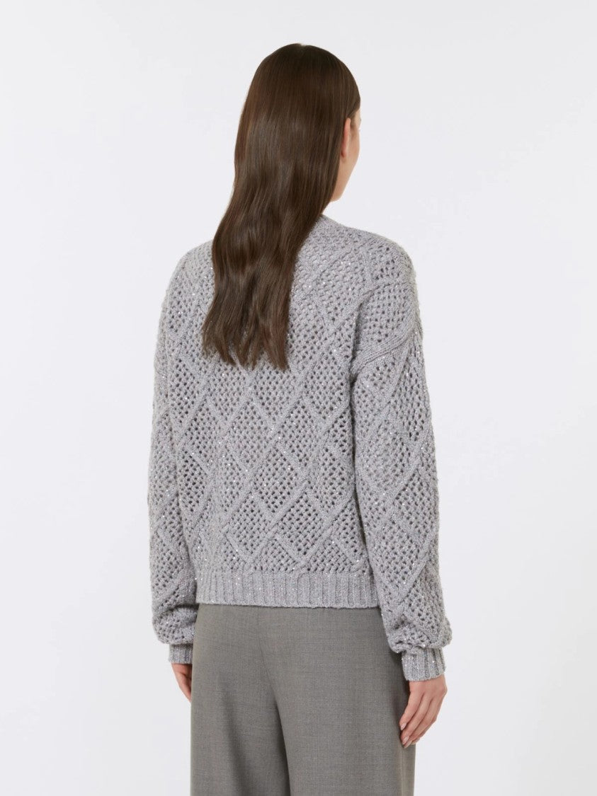Max Mara Textured Knit Sweater With Subtle Sparkle Detail