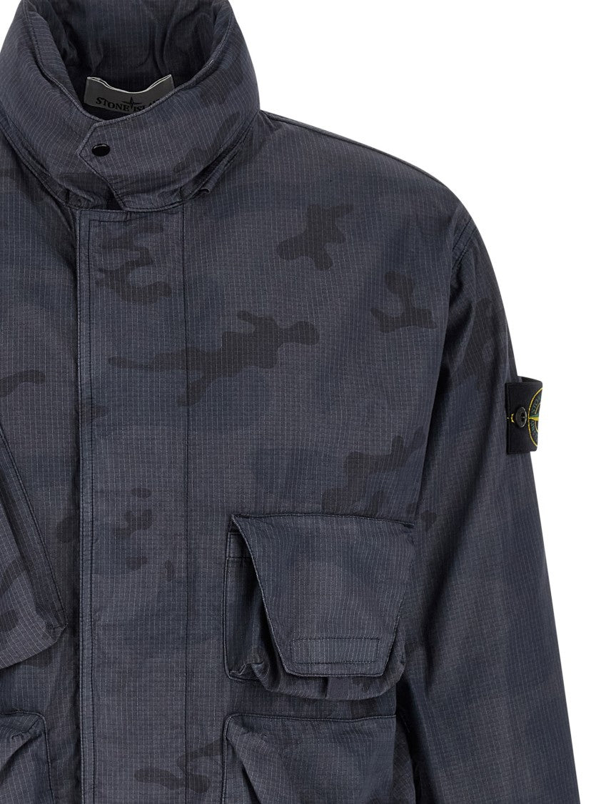 Stone Island Multi-Pocket Camouflage Utility Jacket In Ripstop Nylon