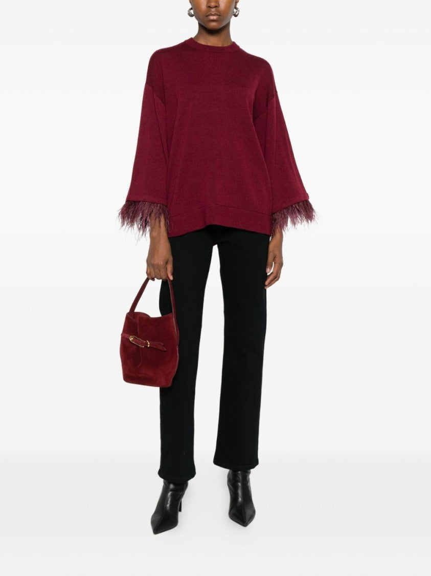 Twinset U&B Classic Knit Sweater In Rich Red