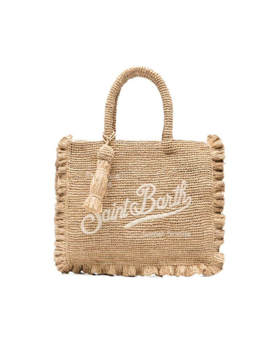 Mc2 Saint Barth Medium Woven Raffia Tote Bag