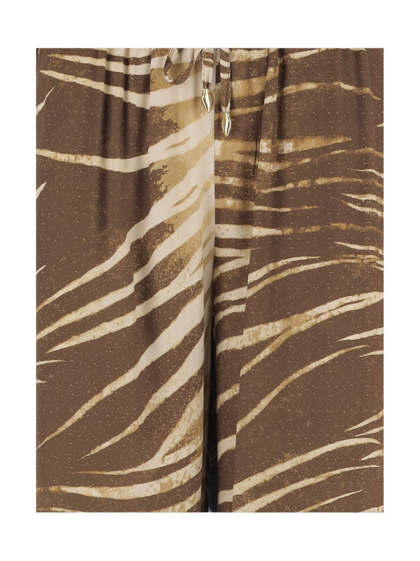 Just Cavalli Viscose Trousers With Brushstroke Print