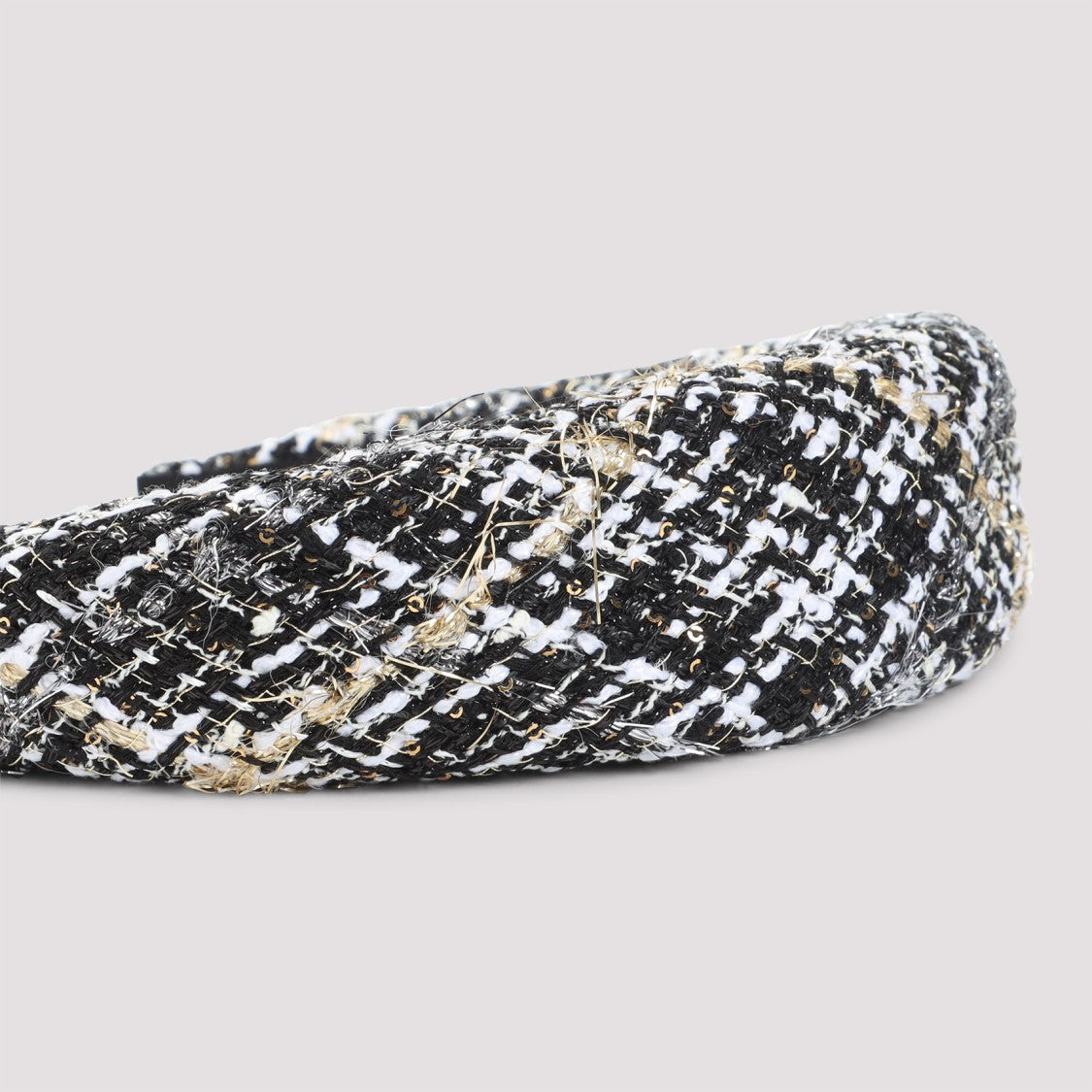 Maison Michel Textured Tweed Headband With Metallic Accents