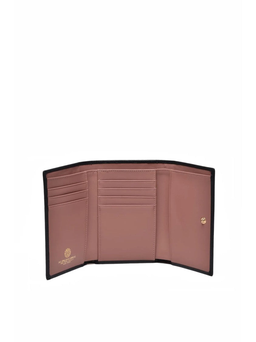 A. G. Spalding & Bros. Black Tri-Fold Embossed Leather Wallet