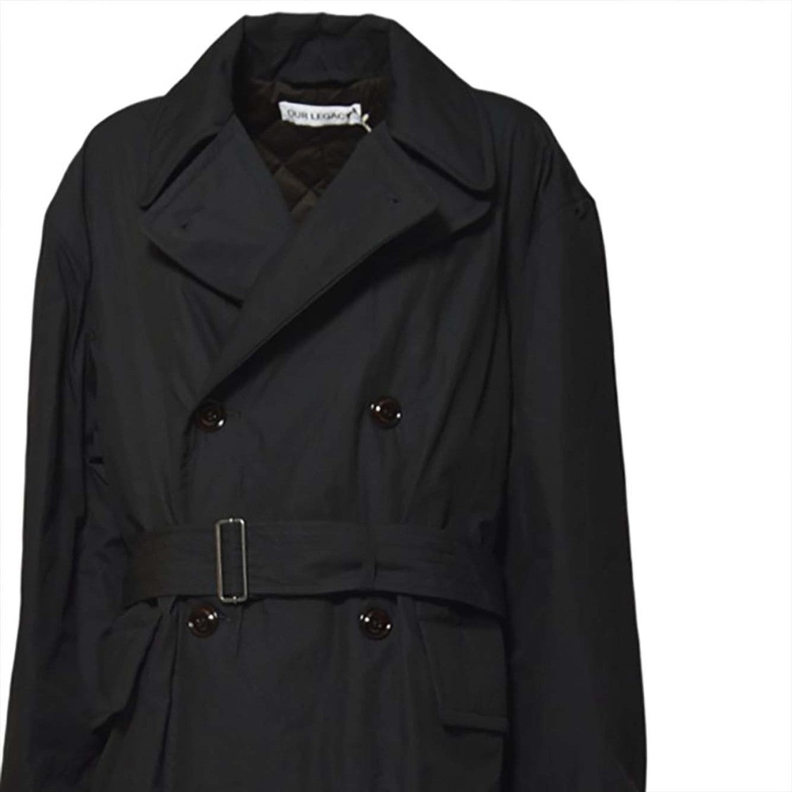 Our Legacy Tailored Black Coat With Minimalist Design And Structured Silhouette