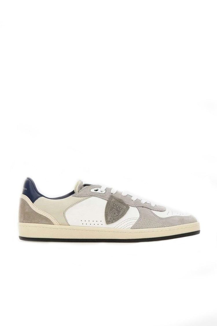 Philippe Model Beige Mixed Suede-And-Leather Panels Low-Top Sneakers