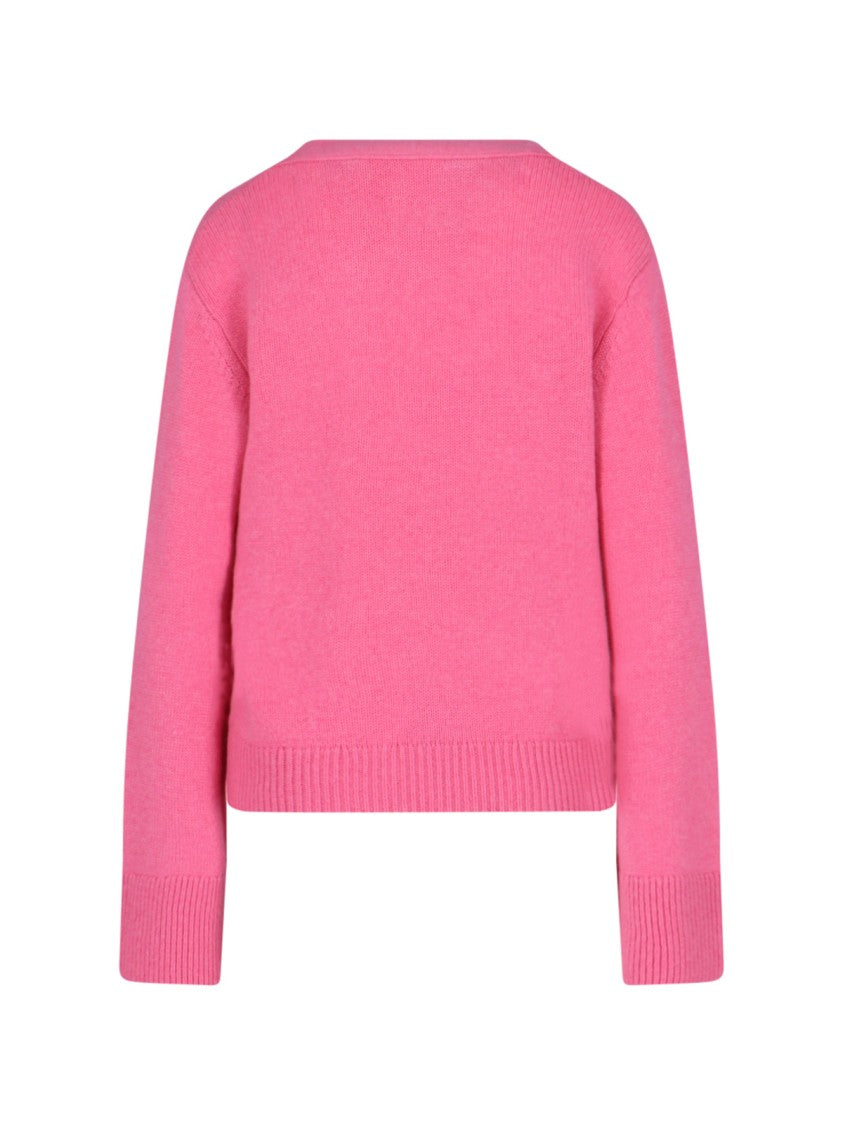 Lisa Yang "Danni" V-Neck Cardigan Pink
