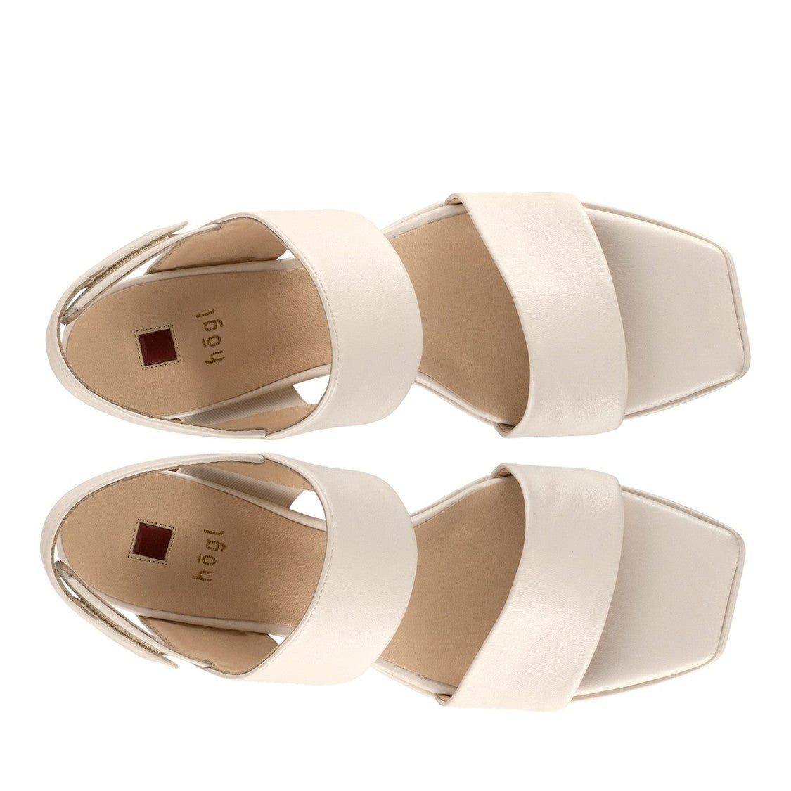 Högl White Cindy High Block Heel Slingback Sandals