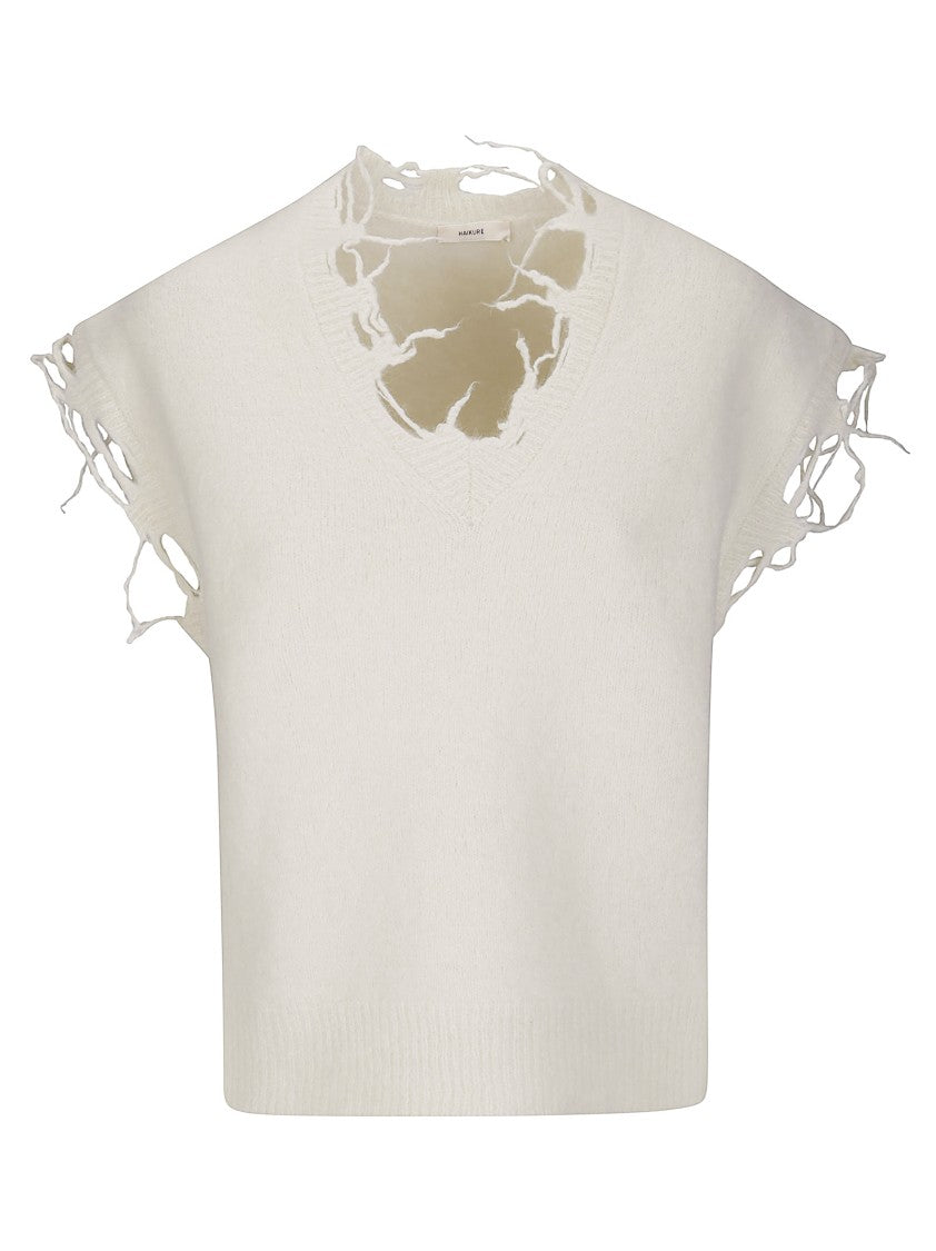 Haikure Distressed Sleeveless Sweater