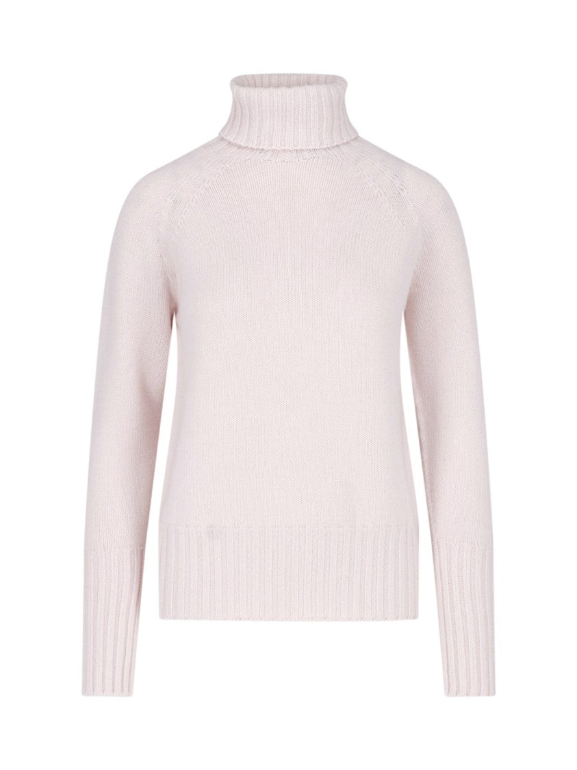 Drumohr Pink Merino Wool Turtleneck Sweater