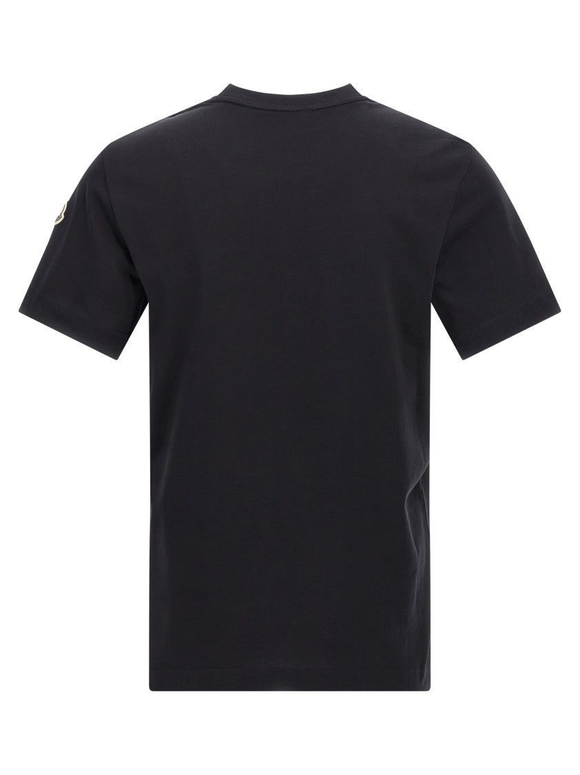 Moncler Tricolor Logo Patch T-Shirt In Soft Cotton Jersey