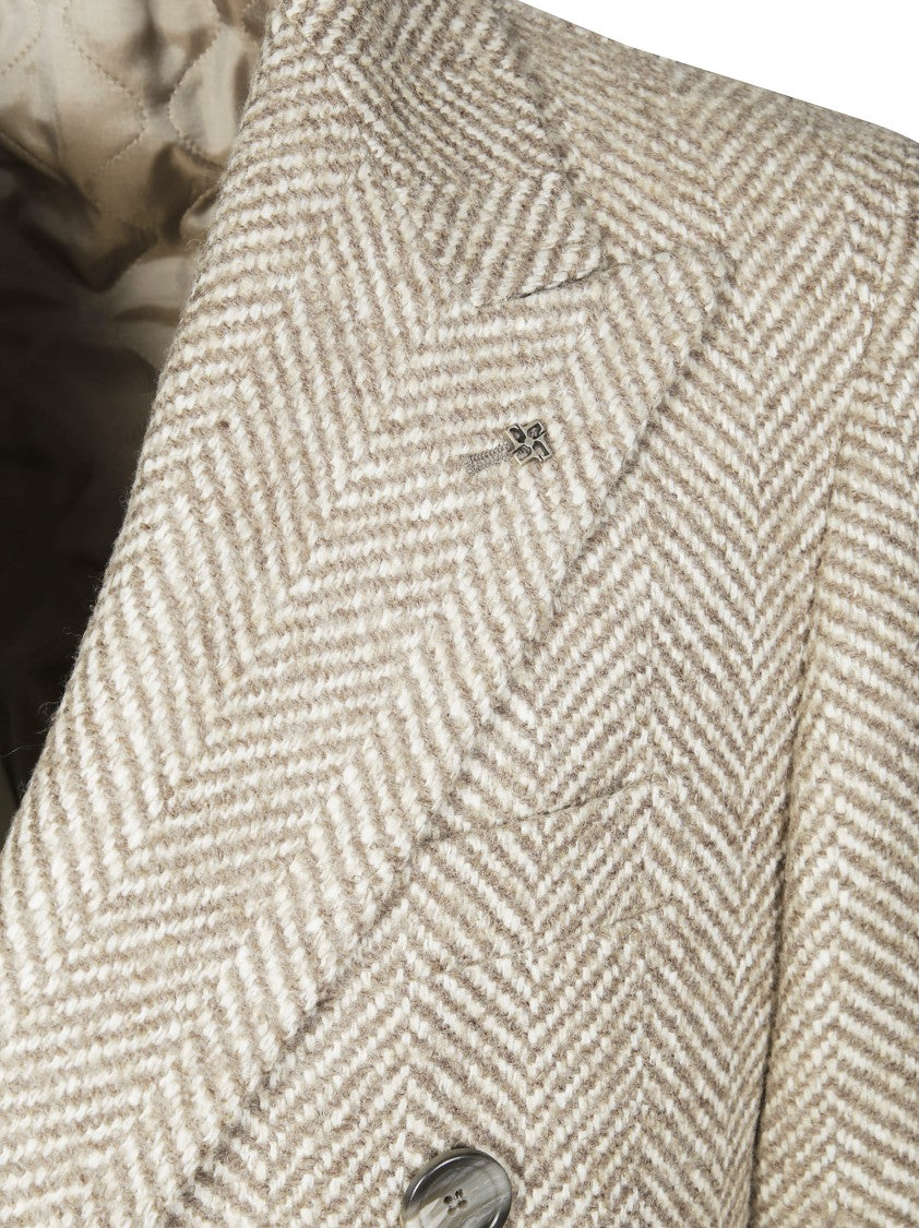 Tagliatore Double-Breasted Herringbone Coat