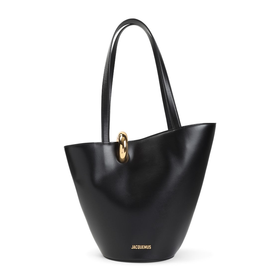 Jacquemus Structured Black Calf Leather Handbag
