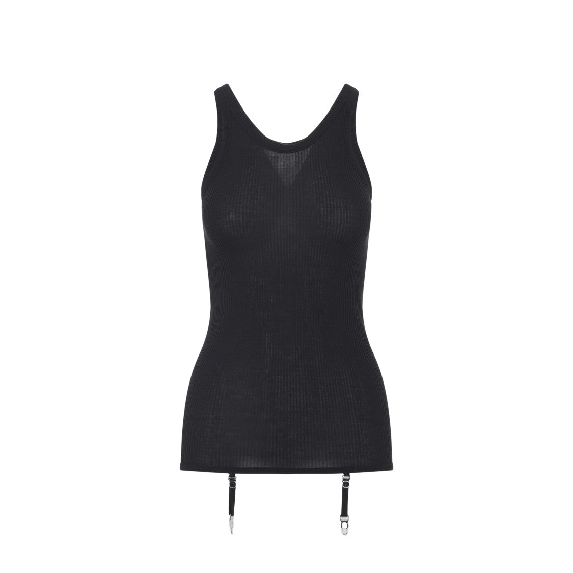 Lemaire Seamless With Suspenders Black Wool Top