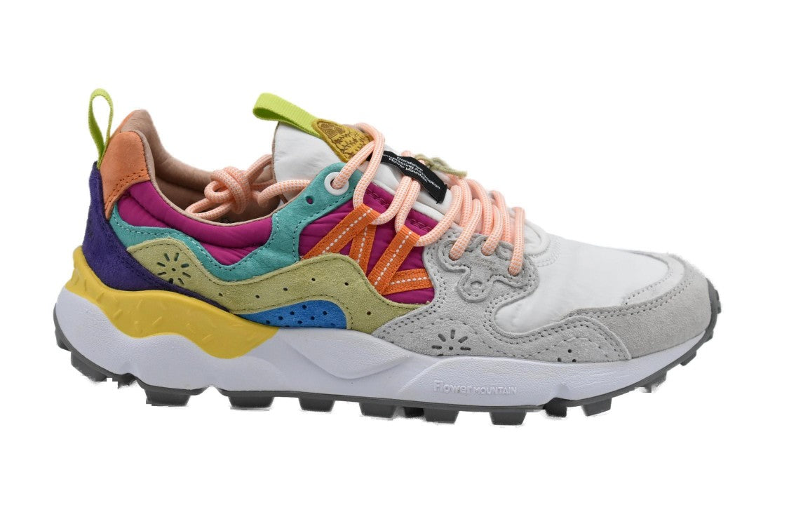 Flower Mountain Multicolor Suede Sneakers With Technical Fabric Accents