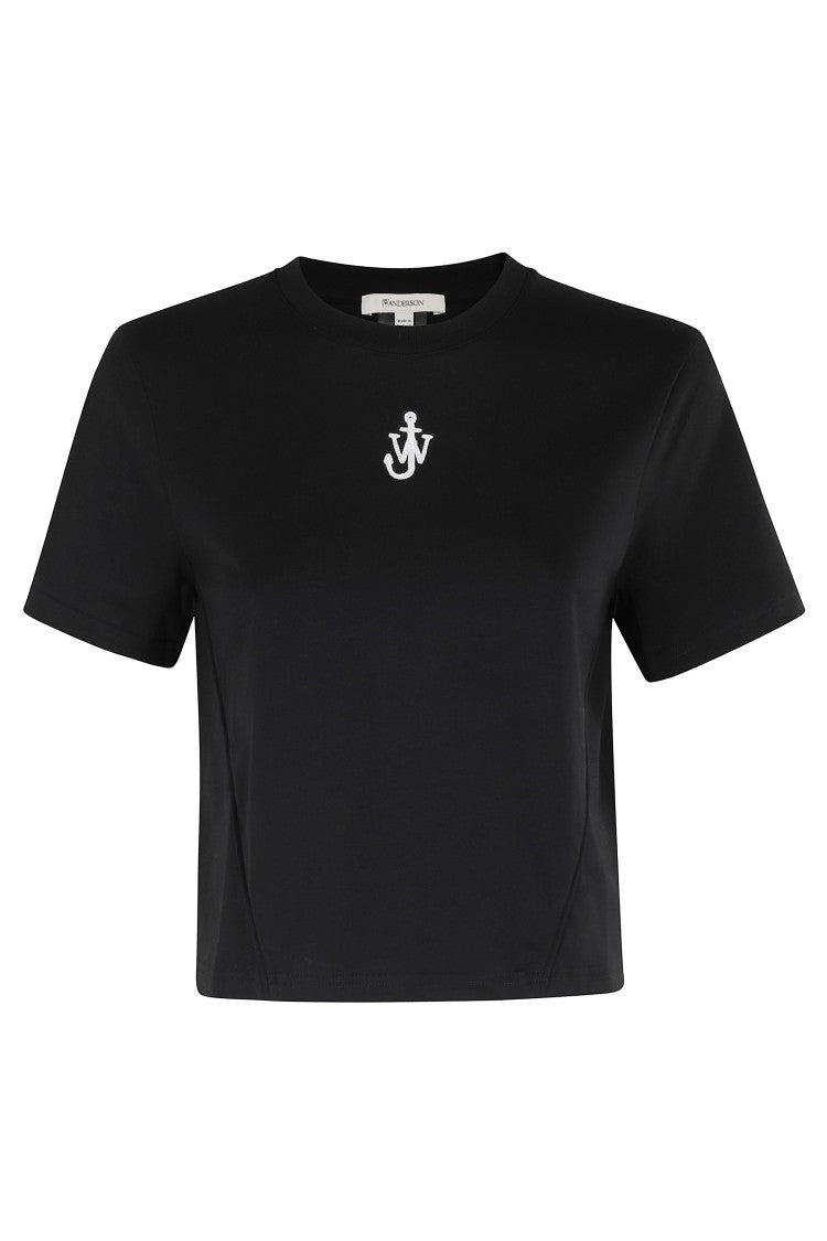 J. W. Anderson Anchor Embroidery Panelled Cropped Tshirt