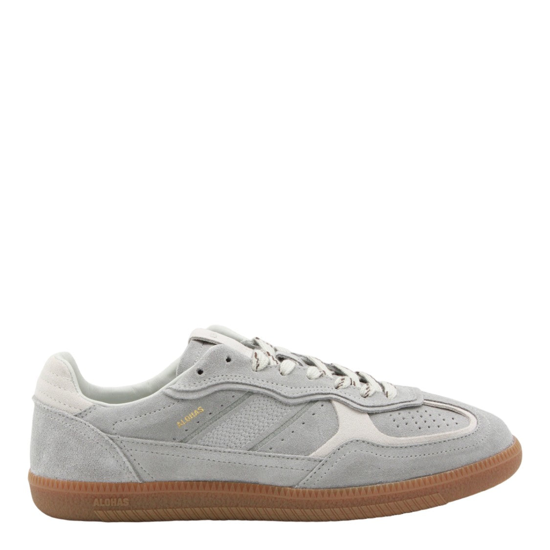 Alohas Soft Grey Suede And Mesh Sneakers