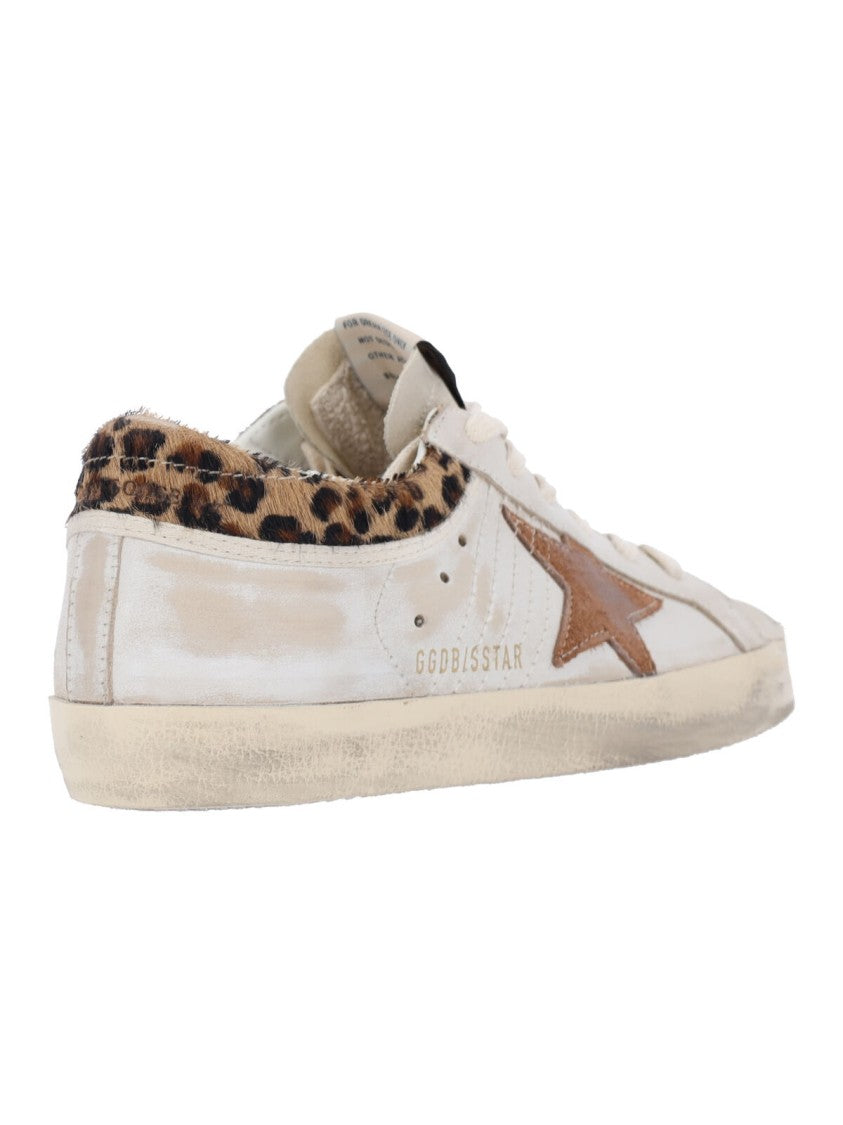 Golden Goose White Super-Star Distressed Calf Leather Sneakers