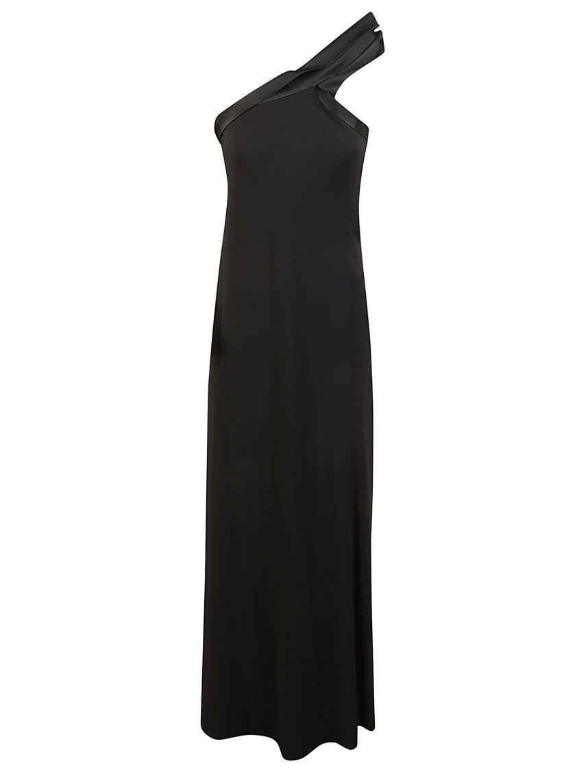 Max Mara Fitted One-Shoulder Black Evening Dress