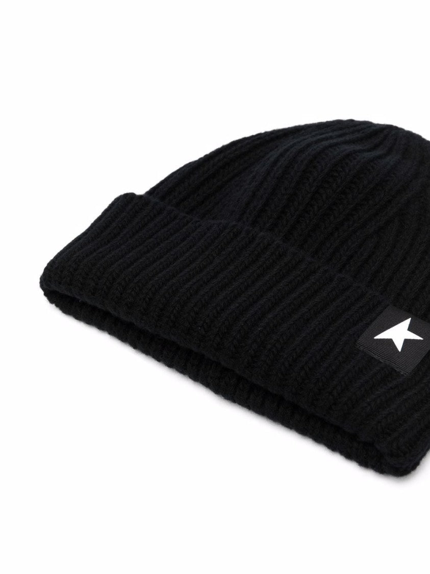Golden Goose Ribbed Wool Hat With Star Emblem