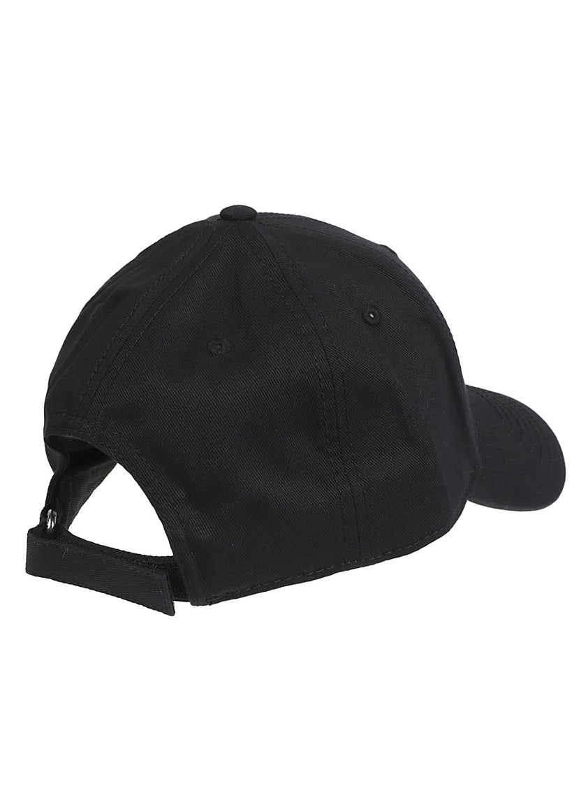Moncler Structured Black Cotton Embroidered Baseball Cap
