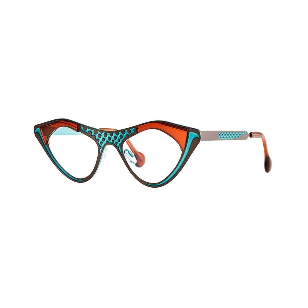 Theo Liz Turquoise Accent Vintage Cat-Eye Sunglasses