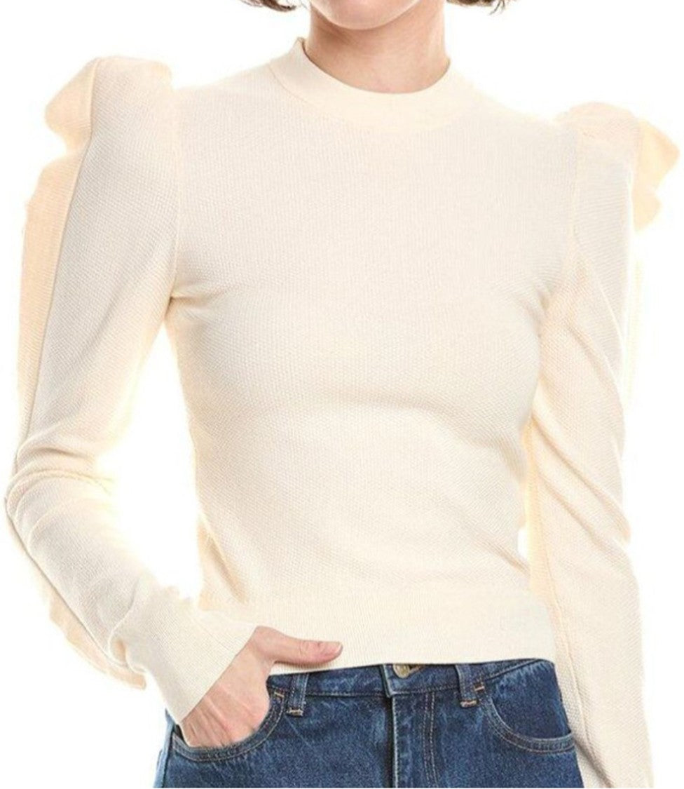 Max Mara Fitted Ribbed Top With Puffed Sleeves