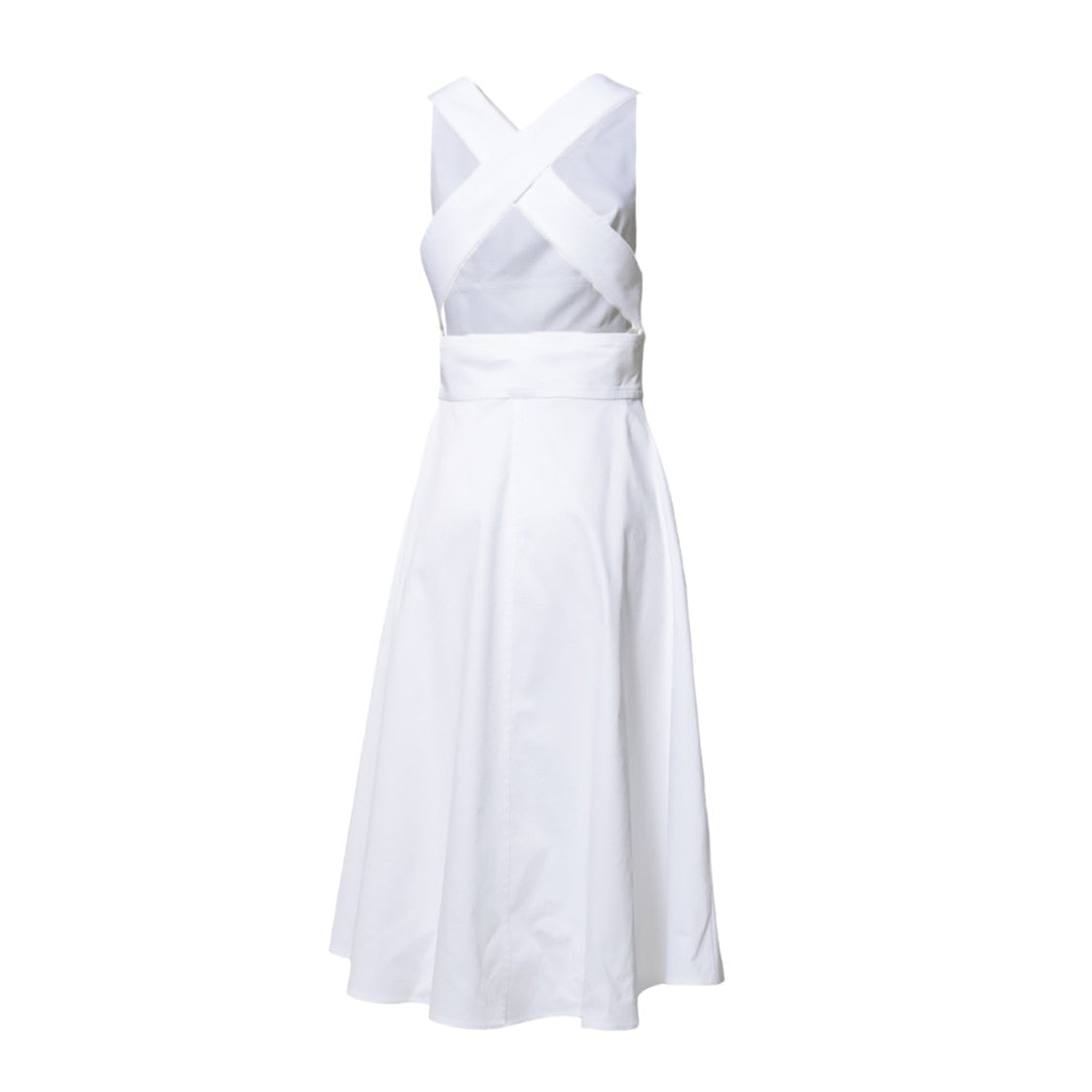 Aspesi White Cotton Pique Midi Dress