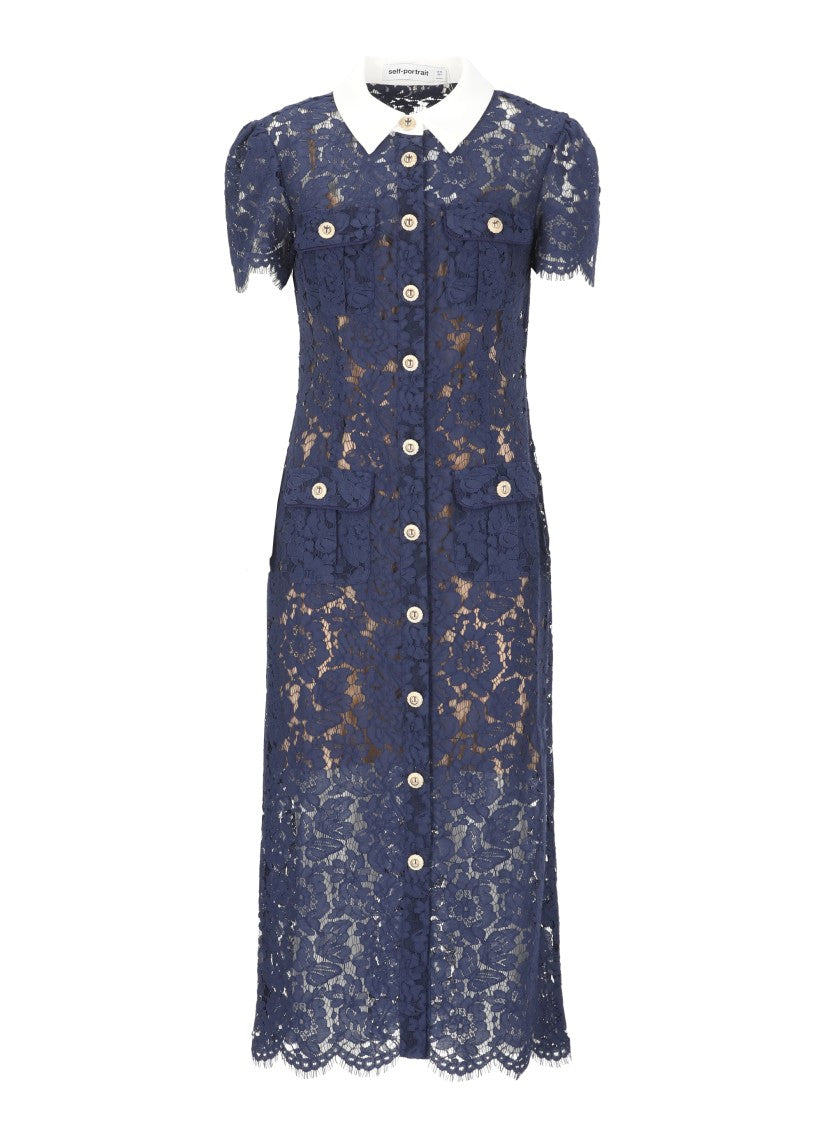 Self-Portrait Blue Lace Dress