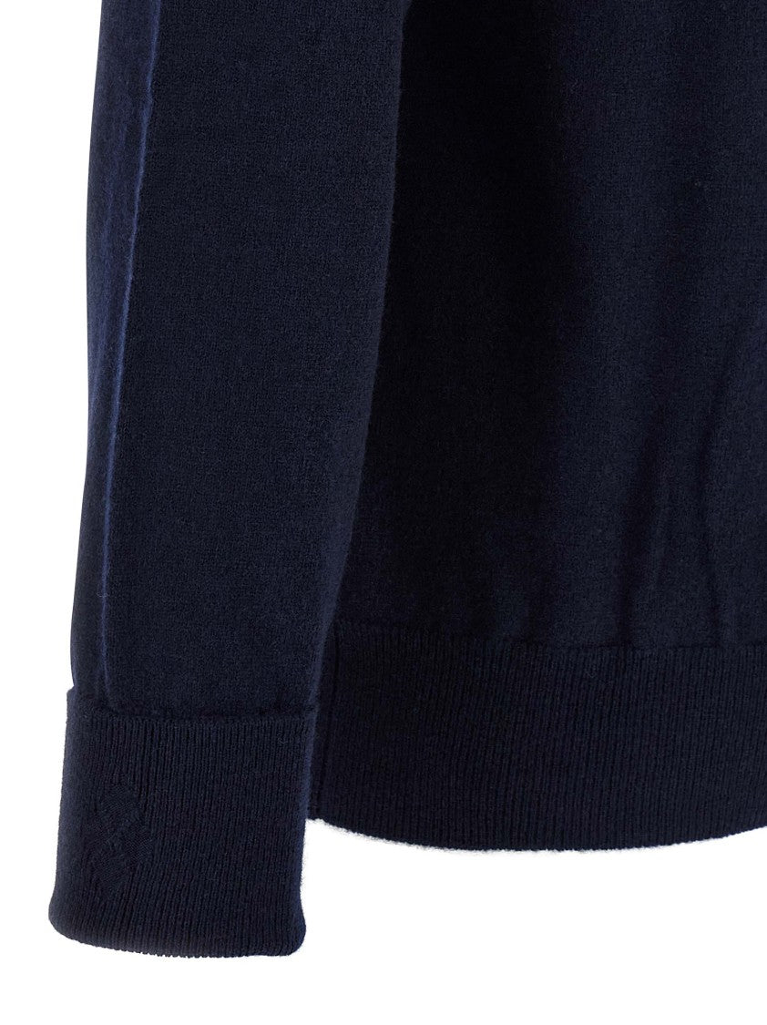 Ballantyne Cashmere V-Neck Sweater With Long Cuffed Sleeves