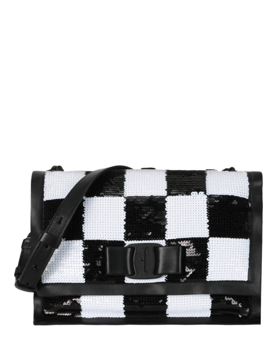 Ferragamo Checkered Sequin Shoulder Bag