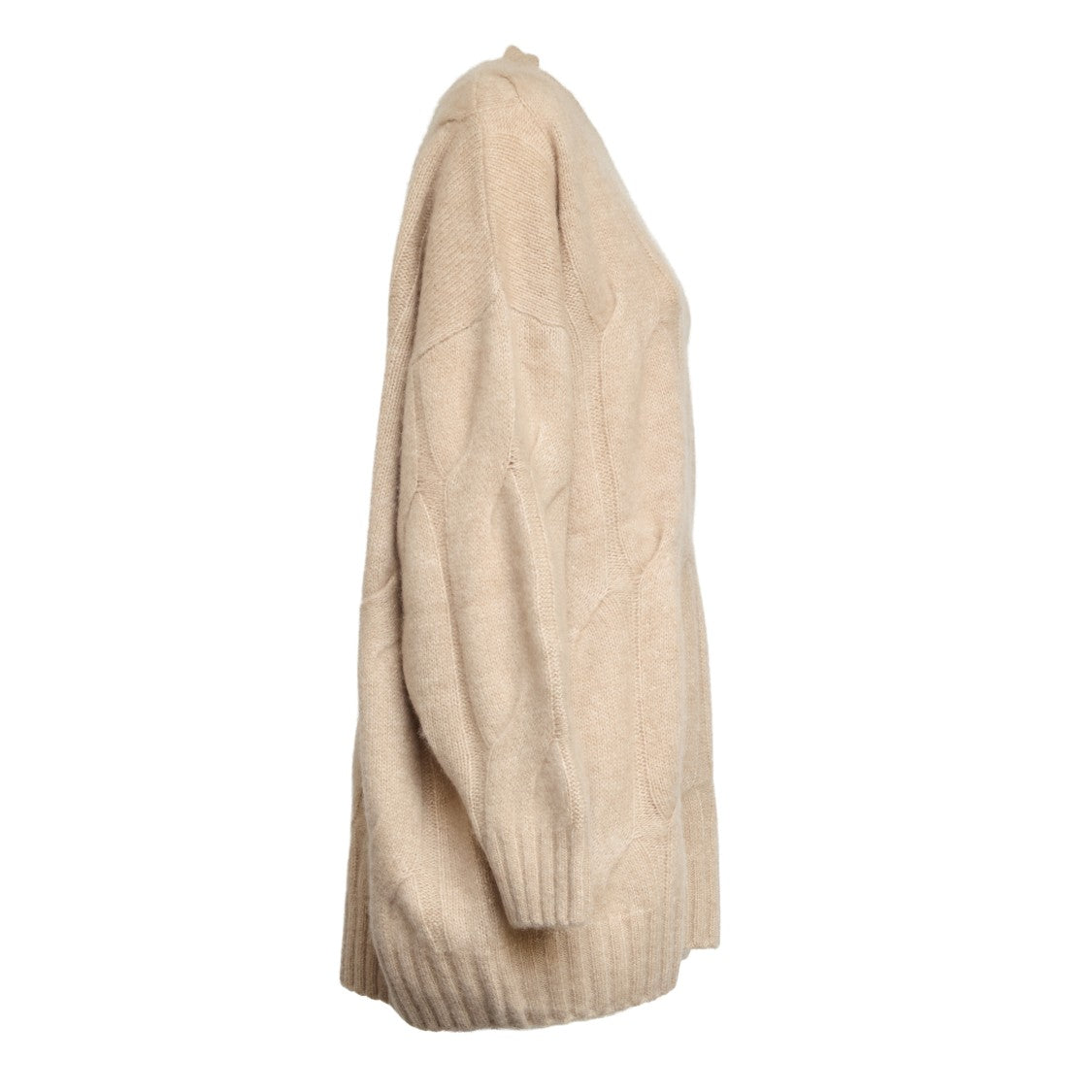 Allude Cable Knit Sweater With Ribbed Detailing