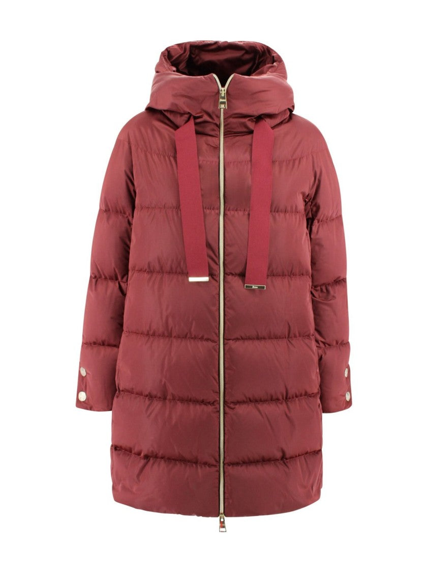 Herno White Puffer Jacket With High Collar