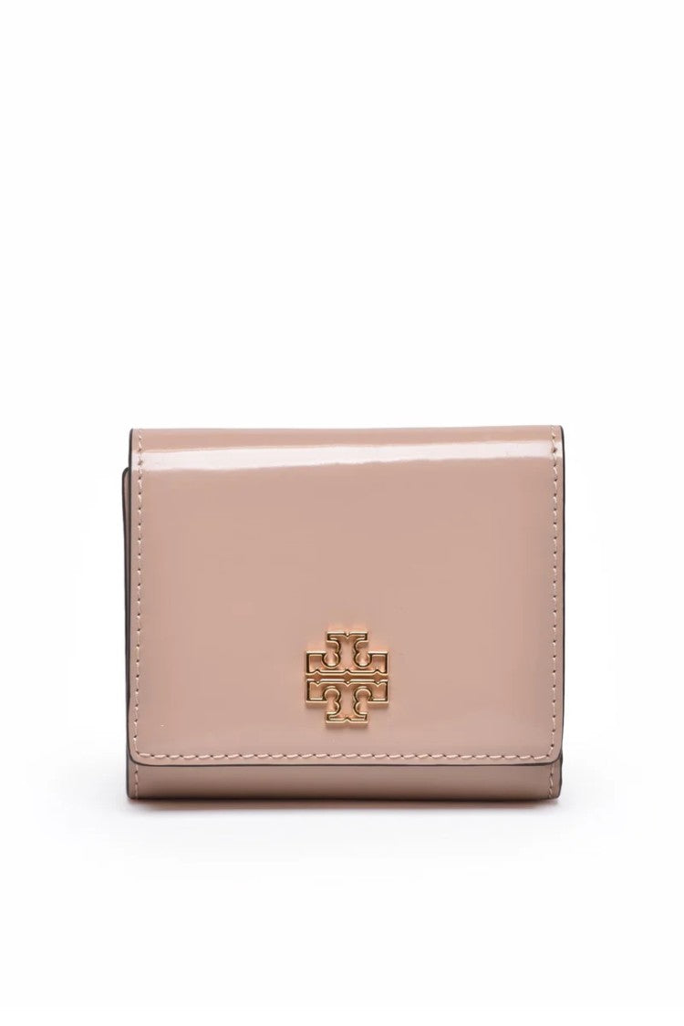 Tory Burch Compact Pink Calfskin Leather Wallet