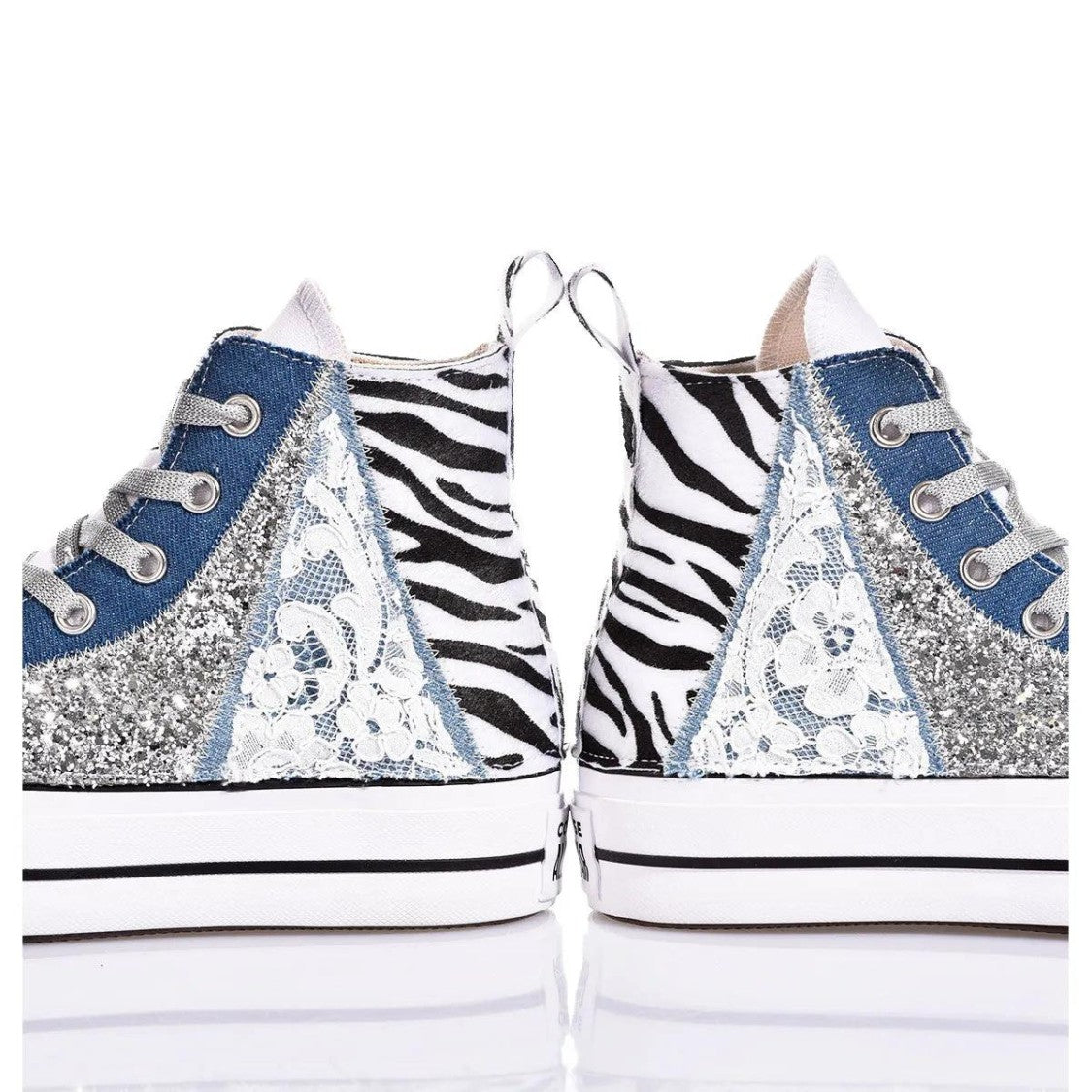 Converse Platform Zebra Lace High-Top Sneakers