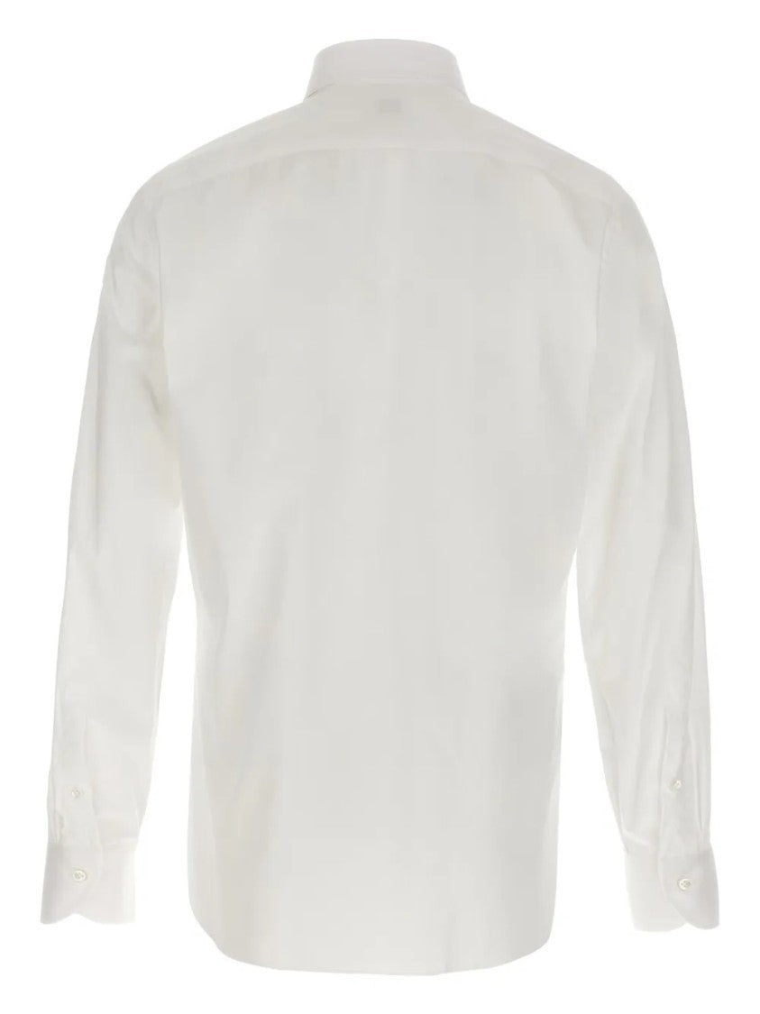 Borriello Napoli Refined White Long-Sleeve Shirt With Tailored Fit