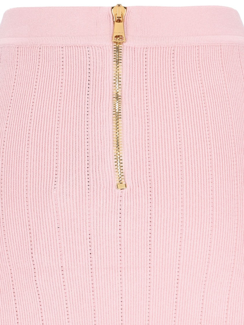 Balmain Mini Knit Skirt – Pink