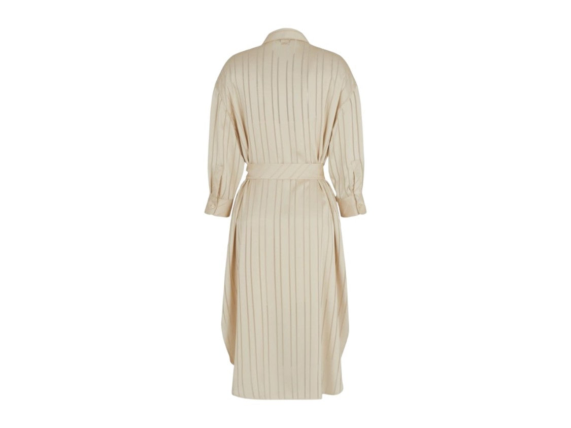 Armani Exchange Beige Midi Shirt Dress