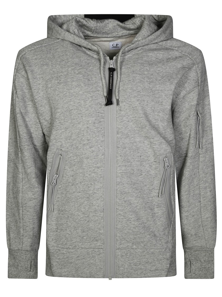 C.P. Company Sweatshirts Hooded Open In Diagonal Raised Fleece