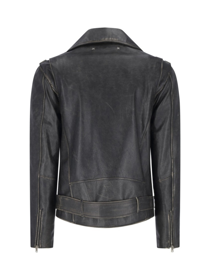 Golden Goose Biker Jacket, In Black Calfskin