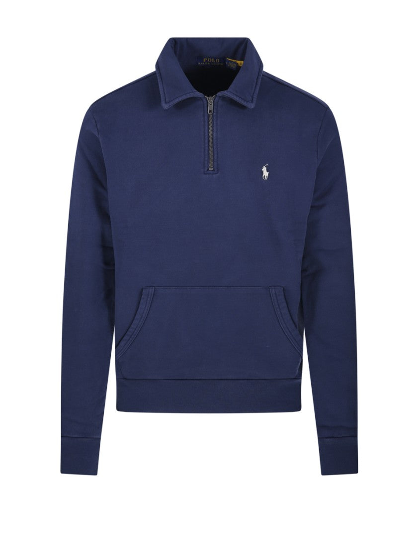 Polo Ralph Lauren Half Zip Cotton Sweatshirt With High Collar