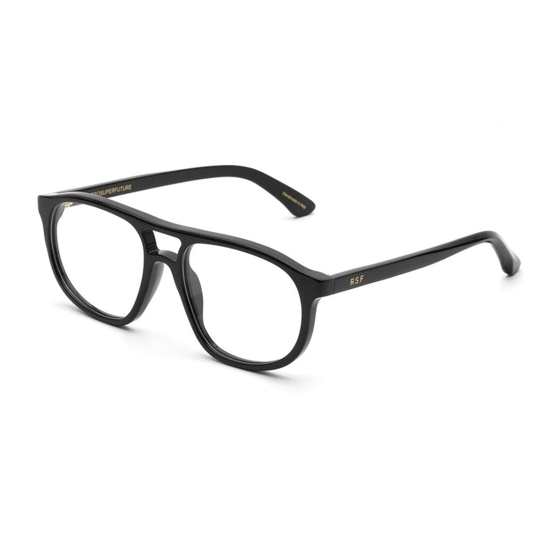 Retrosuperfuture Black Numero 127 Acetate Pilot Eyeglasses